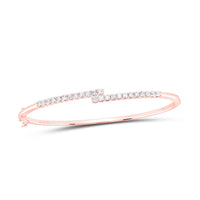 14K Rose Gold Round Diamond Bracelet - 1 Carat Total Diamond Weight