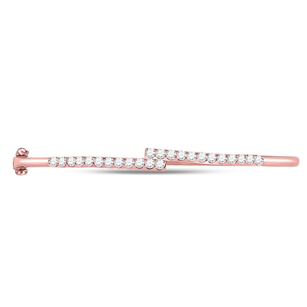 14K Rose Gold Round Diamond Bracelet - 1 Carat Total Diamond Weight