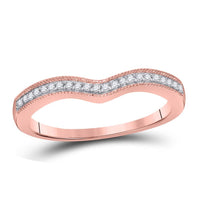 14K Rose Gold Round Diamond Bridal Ring - 1/12 Carat Total Diamond Weight