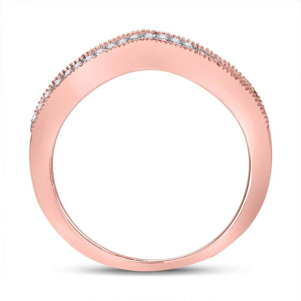 14K Rose Gold Round Diamond Bridal Ring - 1/12 Carat Total Diamond Weight