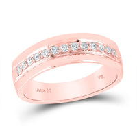 14K Rose Gold Round Diamond Bridal Ring - 1/3 Carat Total Diamond Weight
