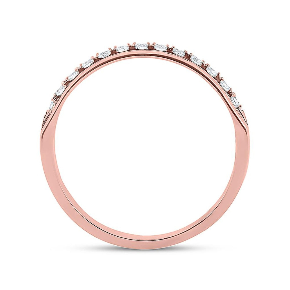 14K Rose Gold Round Diamond Bridal Ring - 1/3 Carat Total Diamond Weight