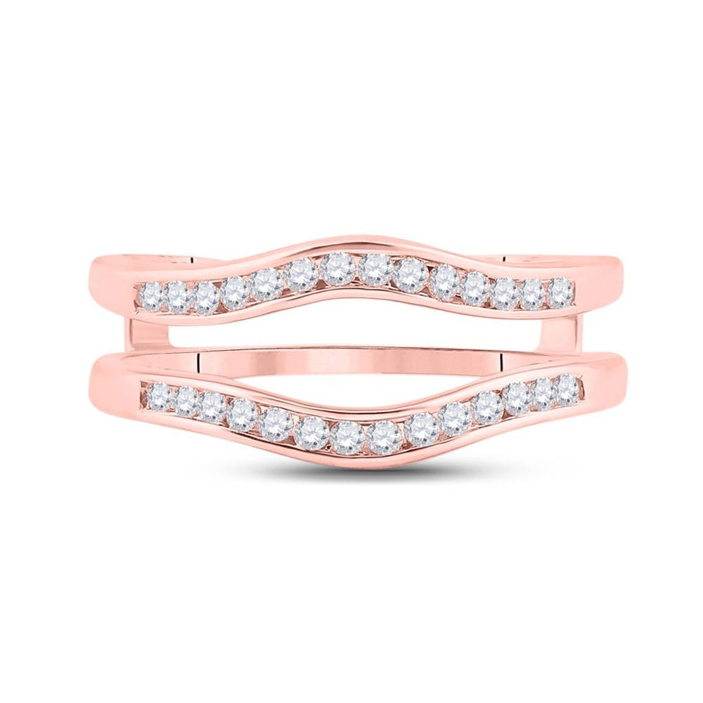 14K Rose Gold Round Diamond Bridal Ring - 1/4 Carat Total Diamond Weight