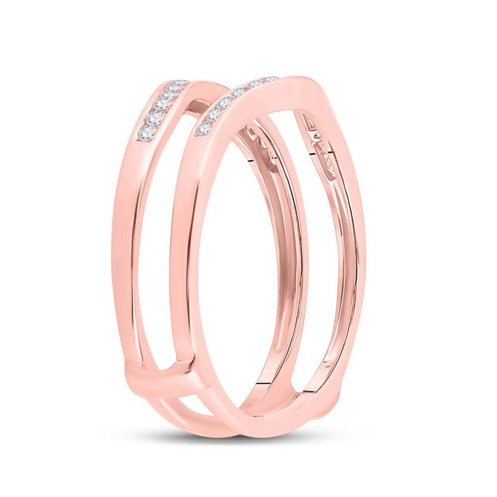 14K Rose Gold Round Diamond Bridal Ring - 1/4 Carat Total Diamond Weight
