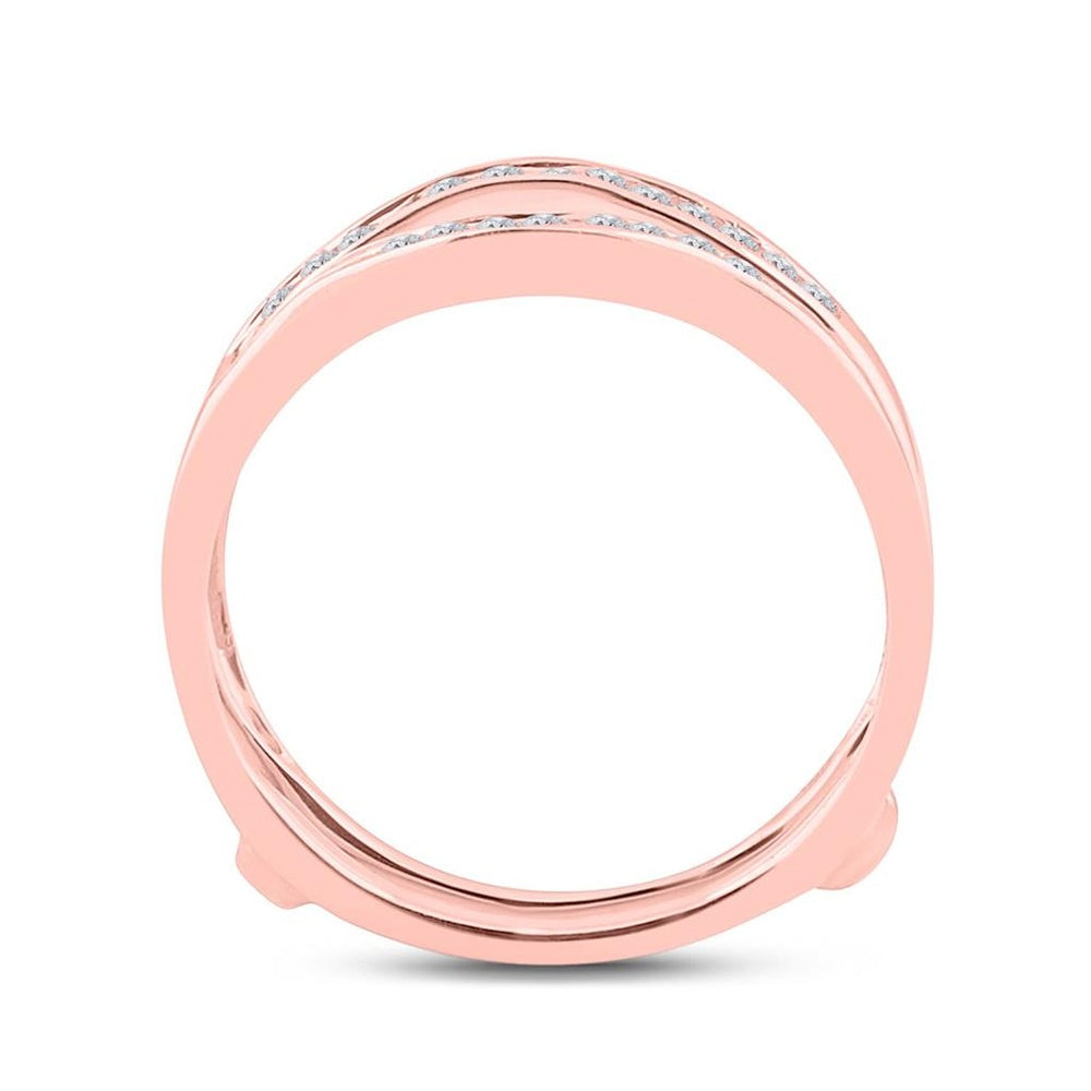 14K Rose Gold Round Diamond Bridal Ring - 1/4 Carat Total Diamond Weight