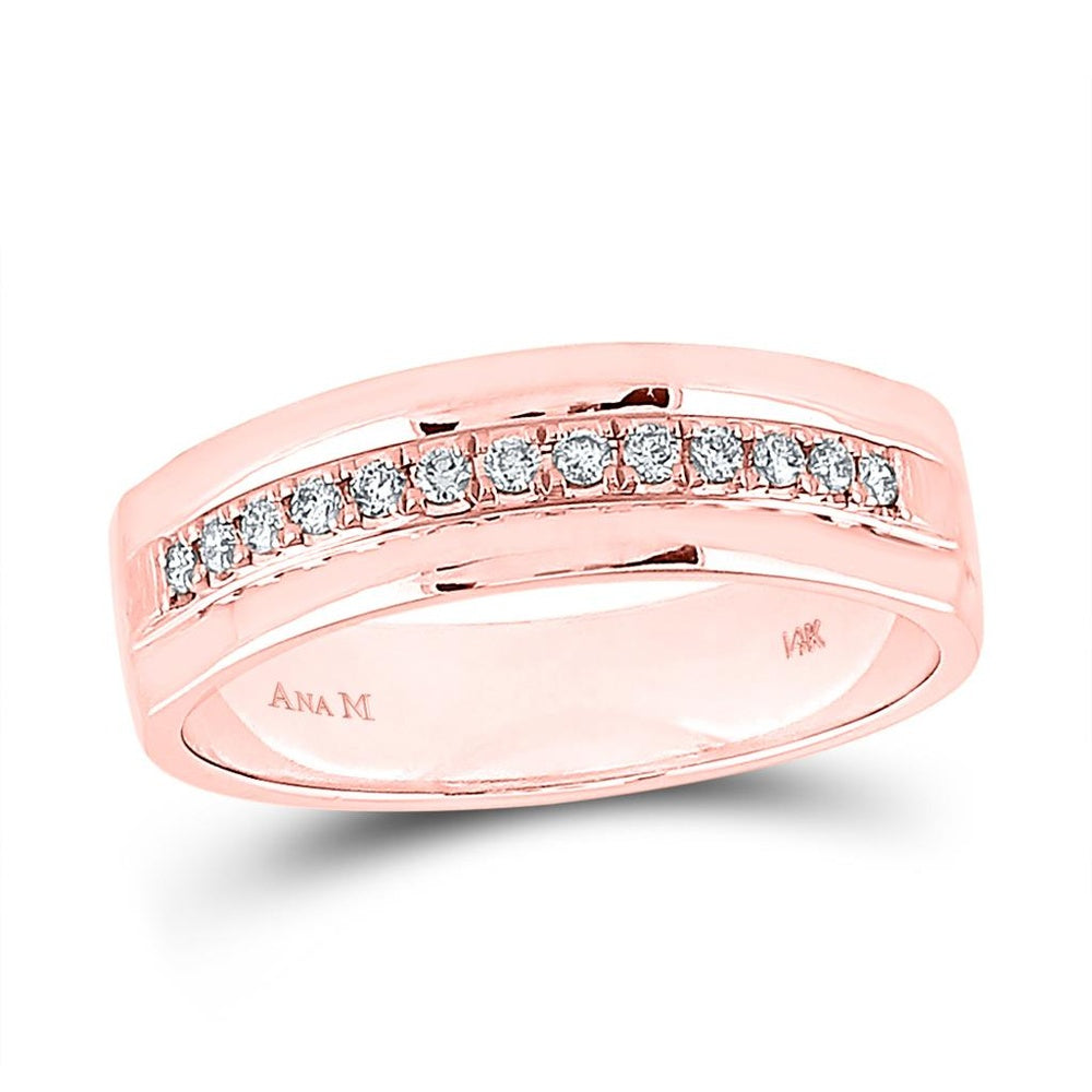 14K Rose Gold Round Diamond Bridal Ring Set - 1/5 Carat Total Diamond Weight