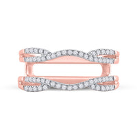 14K Rose Gold Round Diamond Ring - 1/3 Carat Total Diamond Weight