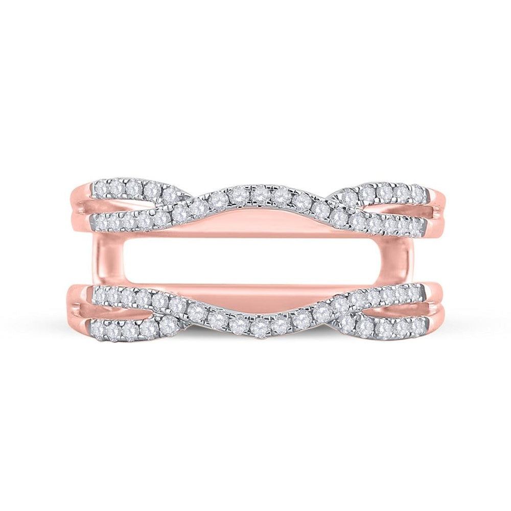 14K Rose Gold Round Diamond Ring - 1/3 Carat Total Diamond Weight