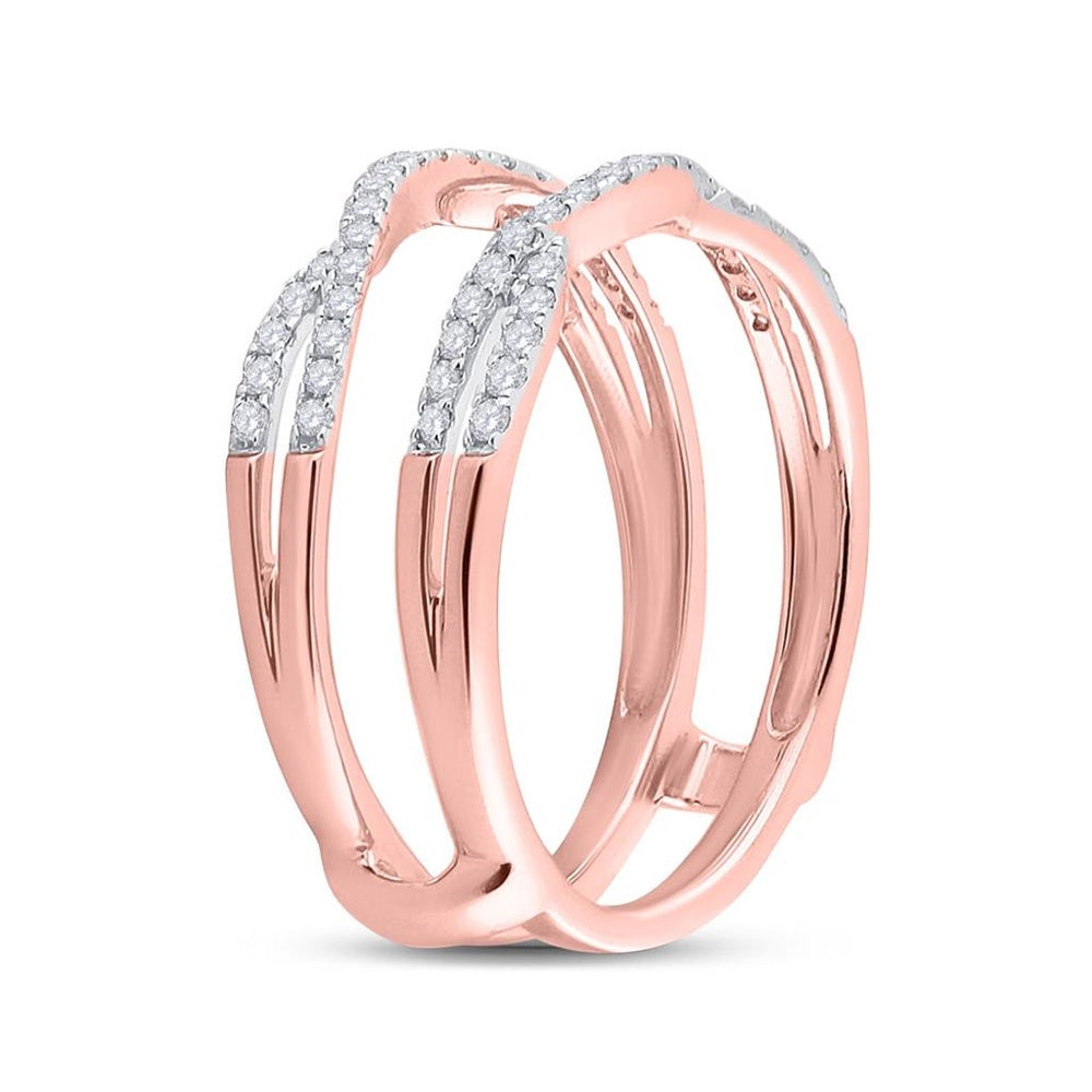 14K Rose Gold Round Diamond Ring - 1/3 Carat Total Diamond Weight