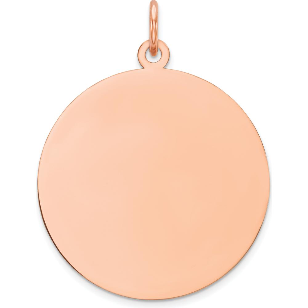 14K Rose Gold Round Disc Charm - Lightweight & Personalized by Oro Pregiato