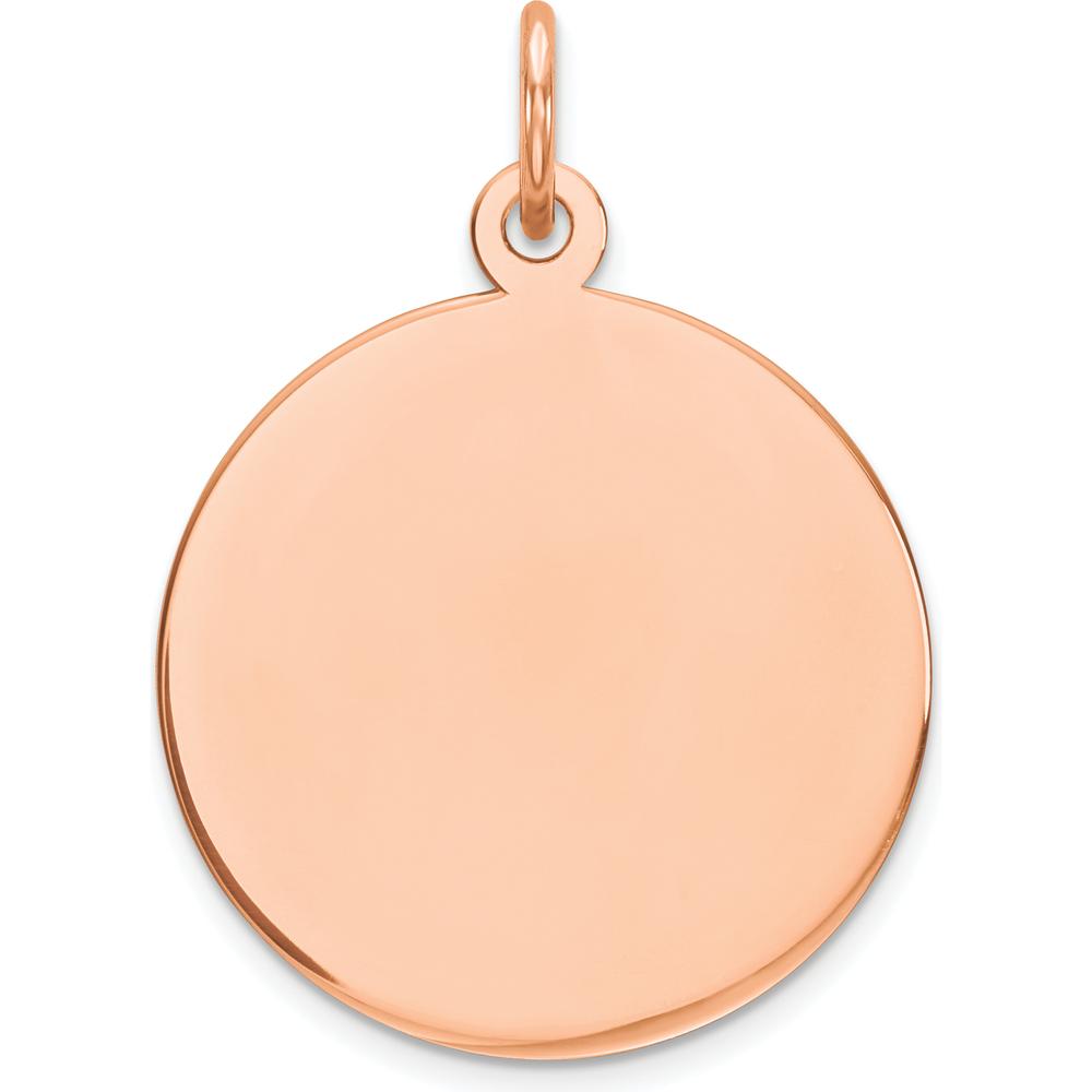 14K Rose Gold Round Disc Charm - Personalized Custom Pendant by Oro Pregiato