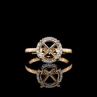 14K Rose Gold Round Halo Ring with 16 Lab-Grown Brilliant Cut Diamonds - 0.16 Carat Total Diamond Weight - Covaloro Fine Jewelry