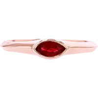 14K Rose Gold Ruby Marquise-Cut Ring - 0.27 Carat Total Carat Weight