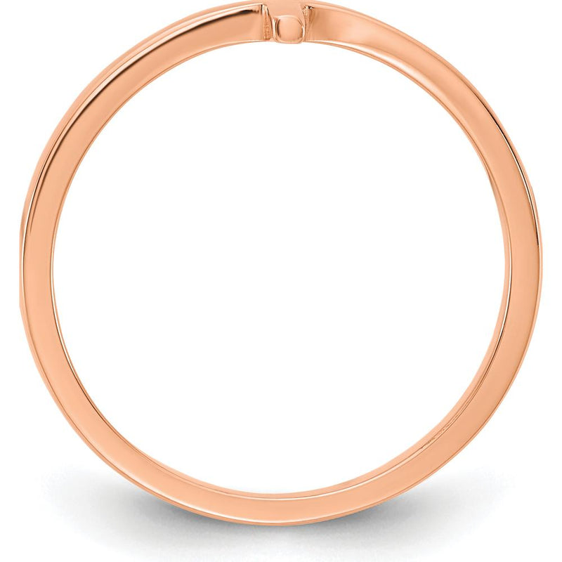 14K Rose Gold Sideways Cross Ring - Elegant and Adjustable Faith Design for Women by 0