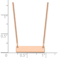 14K Rose Gold Small Blank Bar Necklace with Polished Finish - Personalized Jewelry by Oro Pregiato