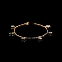 14K Rose Gold Station Bracelet with Bezel Set Rose Cut Oval Lab Diamonds - 3.49 Carat Total Diamond Weight - Covaloro Fine Jewelry