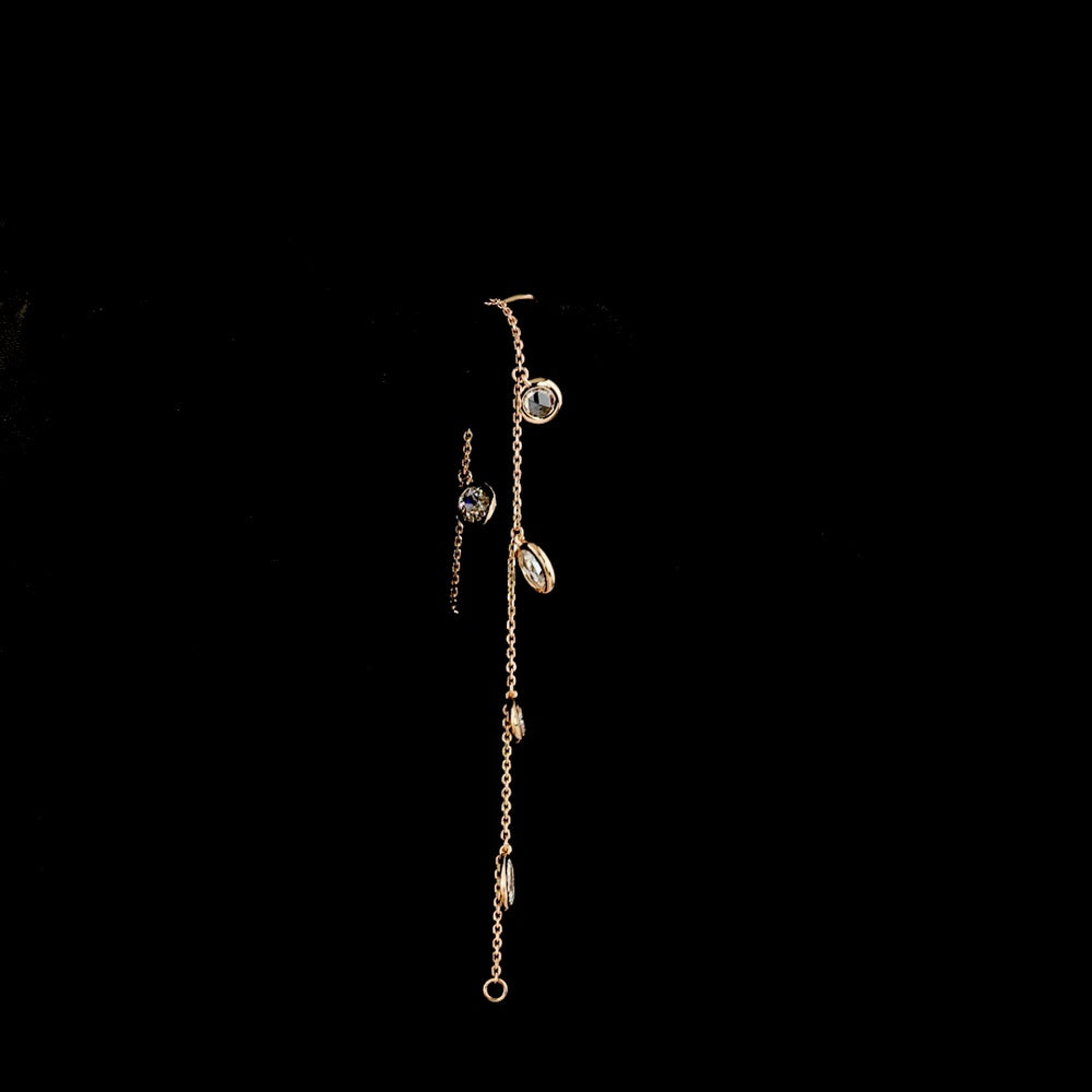 14K Rose Gold Station Bracelet with Bezel Set Rose Cut Oval Lab Diamonds - 3.49 Carat Total Diamond Weight - Covaloro Fine Jewelry