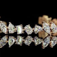 14K Rose Gold Station Bracelet with Mixed Marquise, Oval, Pear, and Emerald Cut Lab Diamonds - 6.42 Carats Total Diamond Weight - Covaloro Fine Jewelry
