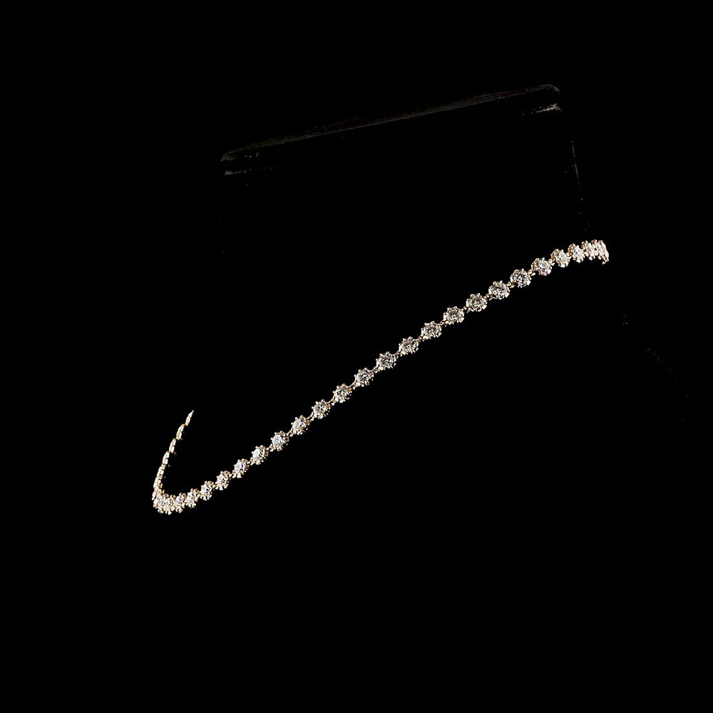 14K Rose Gold Station Necklace with 55 Round Bezel-Prong Set Lab Diamonds - 8.24 Carat Total Weight, E-F Color VS Clarity - Covaloro Fine Jewelry
