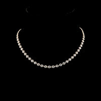 14K Rose Gold Station Necklace with 55 Round Cut Lab Diamonds in Bezel-Prong Settings - 8.01 Carats Total Diamond Weight - Covaloro Fine Jewelry