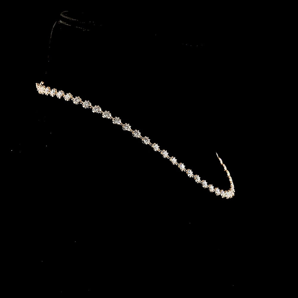 14K Rose Gold Station Necklace with 55 Round Cut Lab Diamonds in Bezel-Prong Settings - 8.01 Carats Total Diamond Weight - Covaloro Fine Jewelry