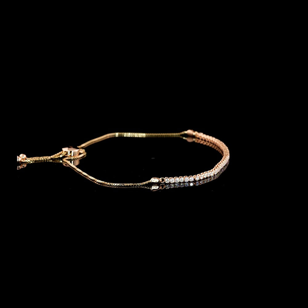 14K Rose Gold Tennis Bracelet with 76 Lab-Grown Round Brilliant Cut Diamonds (E-F, VS2) - 1.96 Total Carat Weight - Covaloro Fine Jewelry