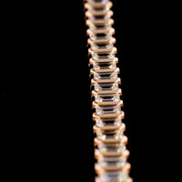 14K Rose Gold Tennis Bracelet with Bezel Set Emerald Cut Lab Diamonds - 7.16 Carats Total Diamond Weight - Covaloro Fine Jewelry