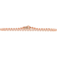 14K Rose Gold Tennis Bracelet with Prong-Set Round Diamonds - 1.00 Carat Total Diamond Weight