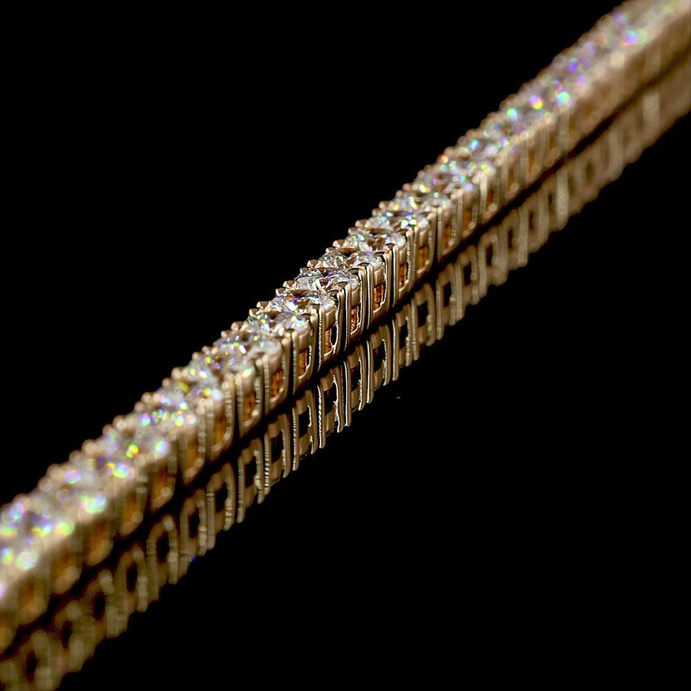 14K Rose Gold Tennis Necklace with 165 Round Brilliant Cut Lab-Grown Diamonds - 8.73 Total Carat Weight, E-F Color VS1 Clarity - Covaloro Fine Jewelry