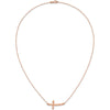 14K Rose Gold Twisted Sideways Cross Pendant Necklace - 17" Rope Chain with Polished Finish by 0