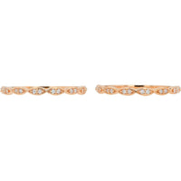 14K Rose Gold Two-Band Set with Interwoven 0.16 Carat Diamond Accents