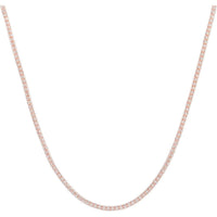 14K Rose Gold Two-Tone 3.3mm Fancy Ice Chain Necklace - 18" Diamond Cut Textured by Orozza Fine Jewelry