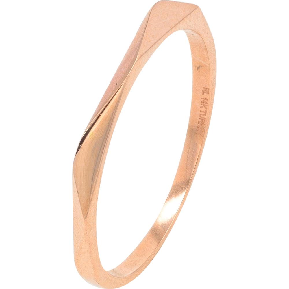 14K Rose Gold Wavy Band Ring - Size 6