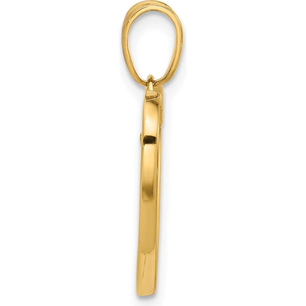14K Rose-plated and White Rhodium Diamond-cut Tree in Heart Pendant - 24.1mm Length by Oro Pregiato