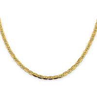 14K Tri-Color 16" Pavé Valentino Chain with Lobster Clasp - 3.8mm Width by Oro Pregiato