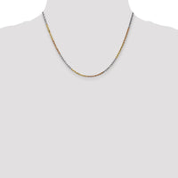 14K Tri-Color 18" Diamond-Cut Rope Chain Necklace with Lobster Clasp - 2.5mm Solid Gold