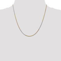 14K Tri-Color 20" Diamond-Cut Rope Chain Necklace with Lobster Clasp - 1.5mm