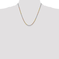 14K Tri-Color 20" Diamond-Cut Rope Chain Necklace with Lobster Clasp - 3mm Solid Gold