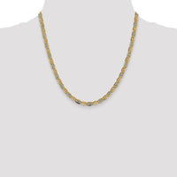 14K Tri-color 20" Pavé Valentino Open Link Chain Necklace - 4.65mm Width by Oro Pregiato