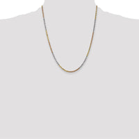14K Tri-Color 22" Diamond-Cut Rope Chain Necklace with Lobster Clasp - 2.5mm Solid Gold