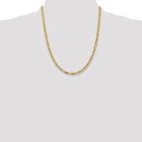 14K Tri-Color 22" Pavé Valentino Link Necklace - 4.65mm Width, Lobster Clasp by Oro Pregiato