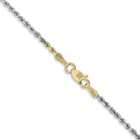 14K Tri-Color 24" Diamond-Cut Rope Chain Necklace with Lobster Clasp - 1.75mm