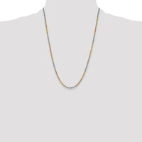 14K Tri-Color 24" Diamond-Cut Rope Chain Necklace with Polished Finish