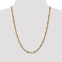 14K Tri-Color 24" Pavé Open Link Chain with Lobster Clasp by Oro Pregiato