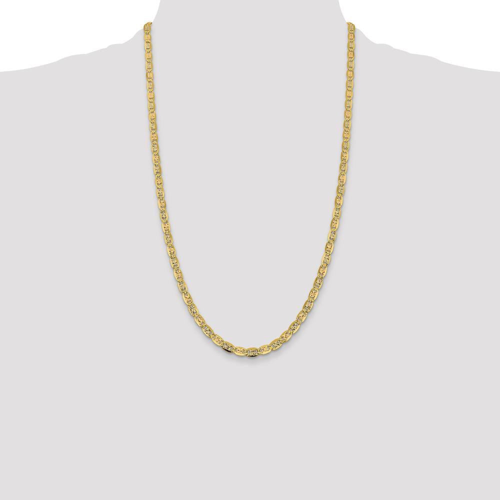 14K Tri-Color 26" Pavé Valentino Link Chain - 4.65mm Width by Oro Pregiato