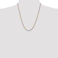 14K Tri-Color 3mm Diamond-Cut Rope Chain Necklace - 22"