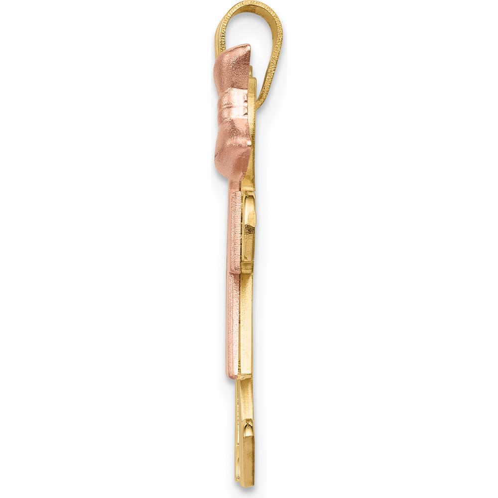 14K Tri-Color Boy and Girl Engravable Kiss Charm Pendant by Oro Pregiato