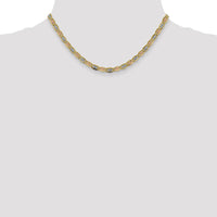 14K Tri-Color Gold 16" Open Link Chain with Lobster Clasp by Oro Pregiato