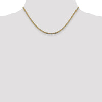 14K Tri-Color Gold 16" Pavé Valentino Open Link Chain with Lobster Clasp by Oro Pregiato