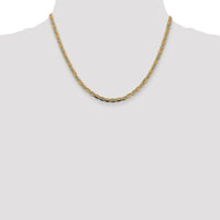 14K Tri-Color Gold 18" 3.8mm Pavé Valentino Link Chain with Lobster Clasp by Oro Pregiato